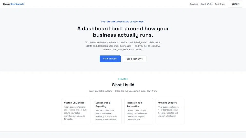 Homepage snapshot at launch