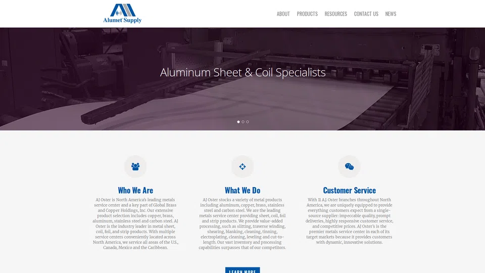 Homepage snapshot at launch