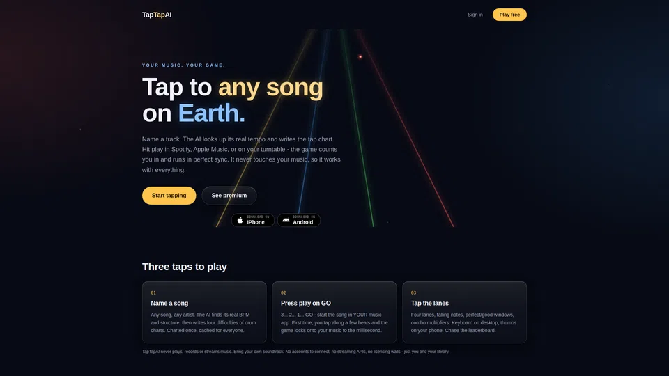 Homepage snapshot at launch