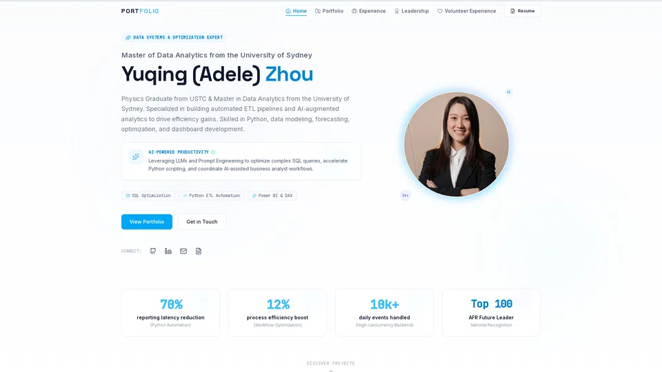 Homepage snapshot at launch