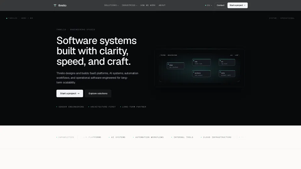 Homepage snapshot at launch
