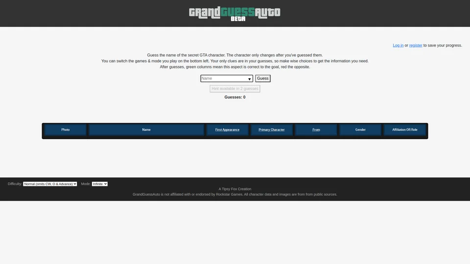 Homepage snapshot at launch