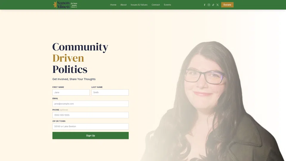 Homepage snapshot at launch