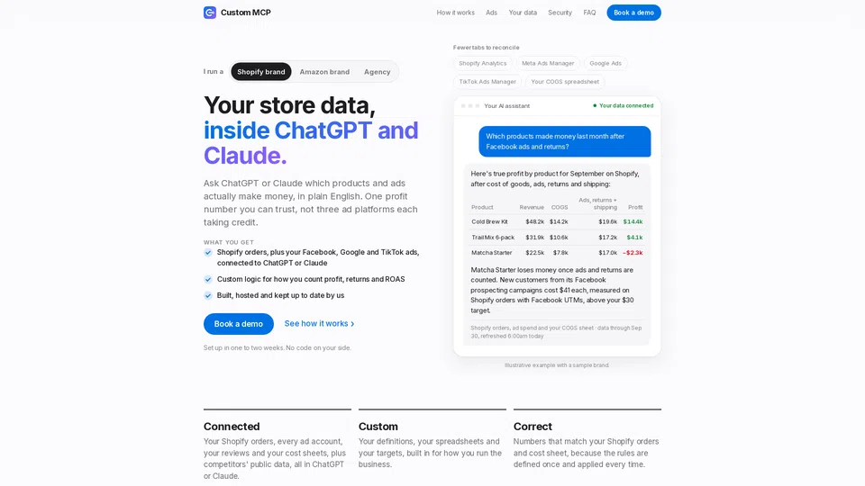 Homepage snapshot at launch