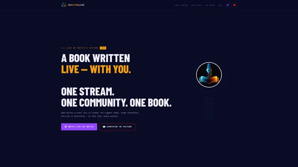 Homepage snapshot at launch