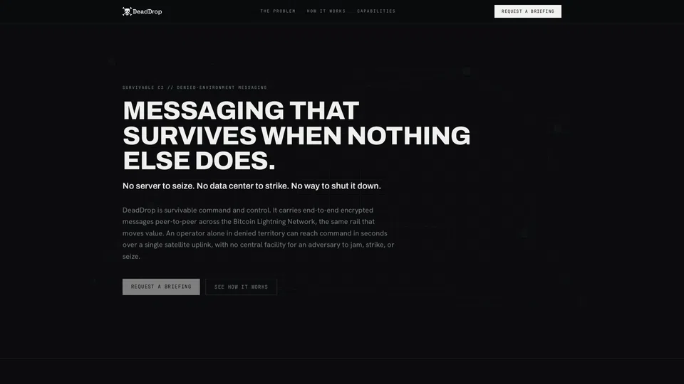 Homepage snapshot at launch