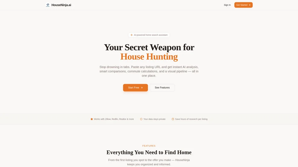 Homepage snapshot at launch