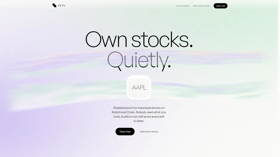 Homepage snapshot at launch