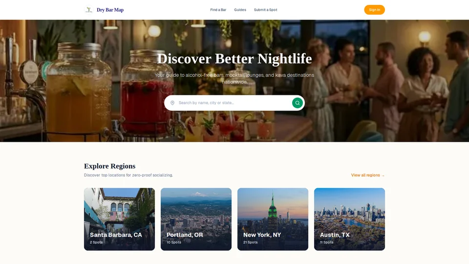 Homepage snapshot at launch