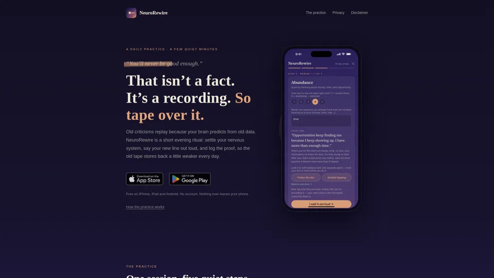 Homepage snapshot at launch