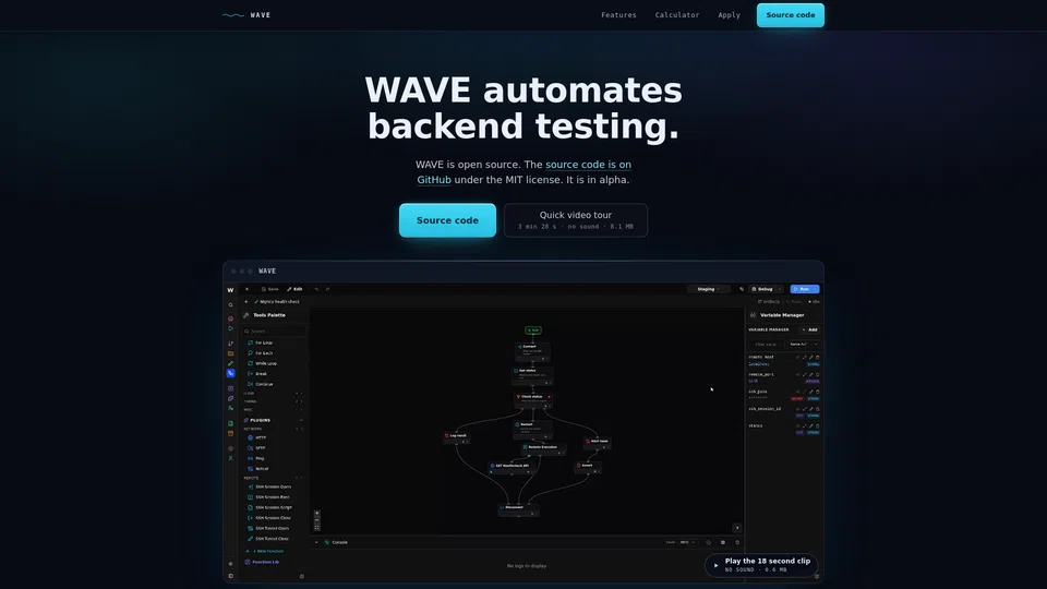 Homepage snapshot at launch