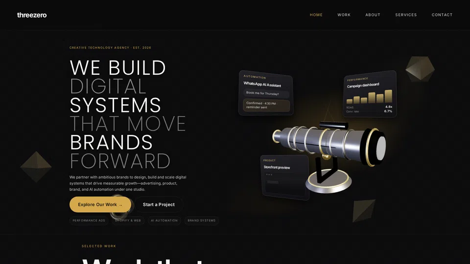 Homepage snapshot at launch