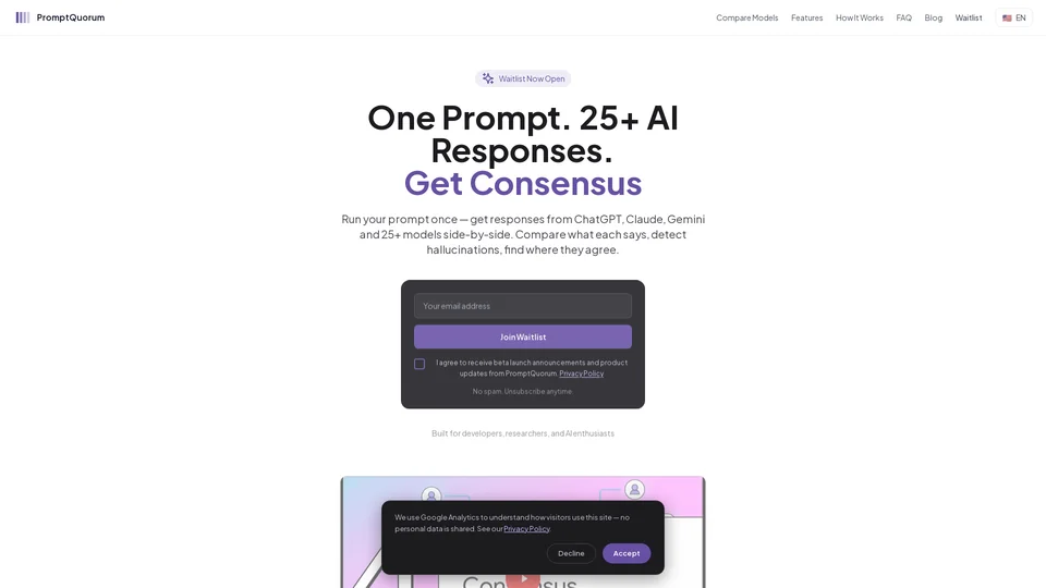 Homepage snapshot at launch