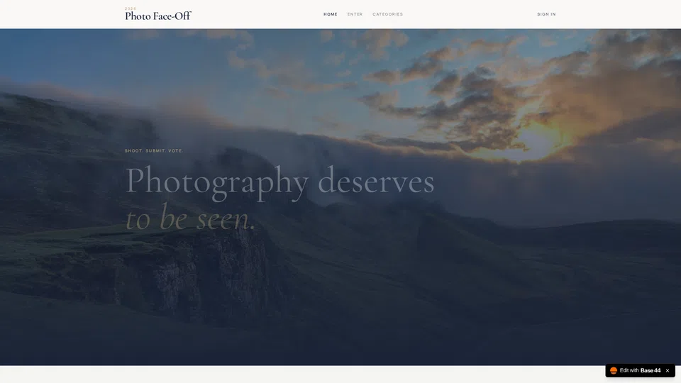 Homepage snapshot at launch