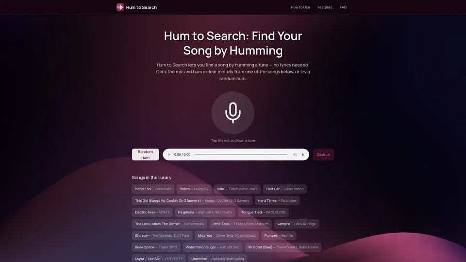Homepage snapshot at launch