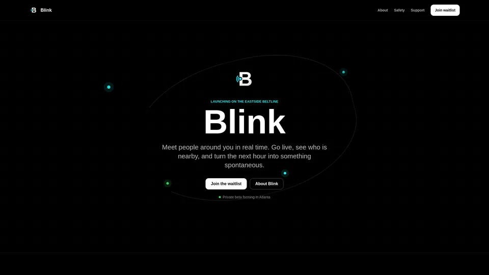 Homepage snapshot at launch