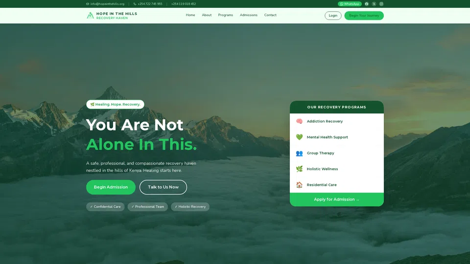 Homepage snapshot at launch