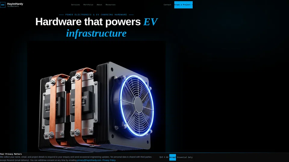 Homepage snapshot at launch