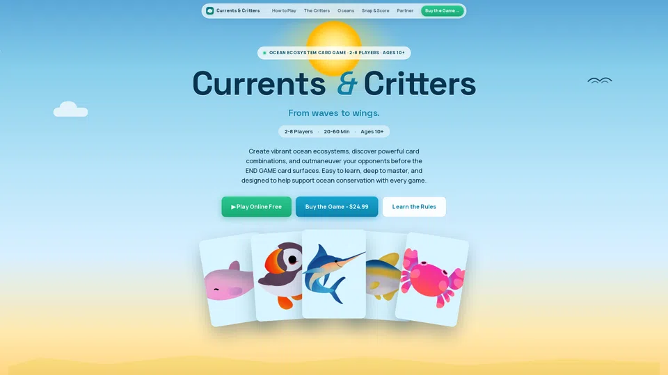 Homepage snapshot at launch