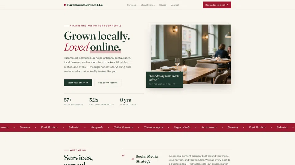Homepage snapshot at launch
