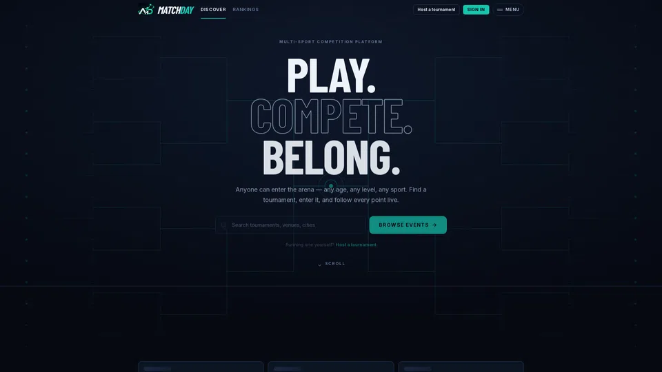 Homepage snapshot at launch