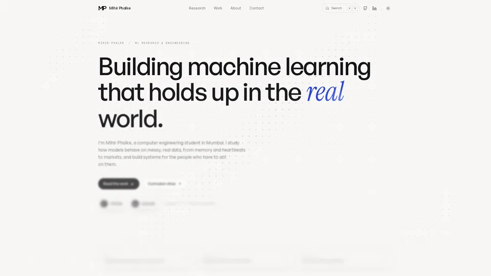 Homepage snapshot at launch