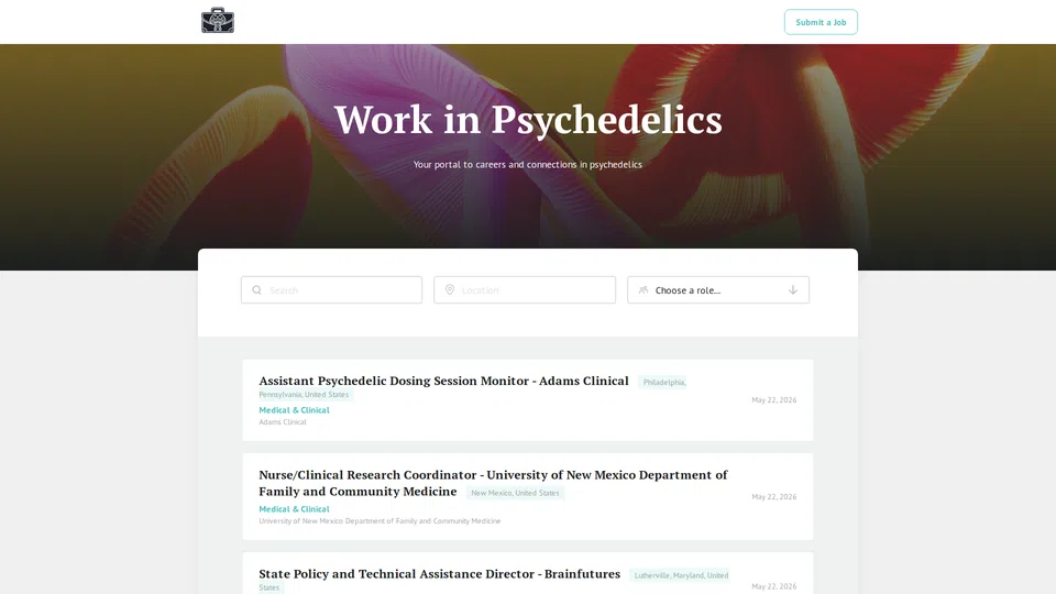 Homepage snapshot at launch