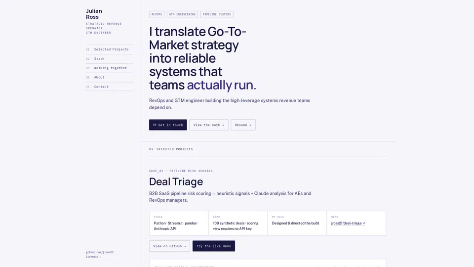 Homepage snapshot at launch