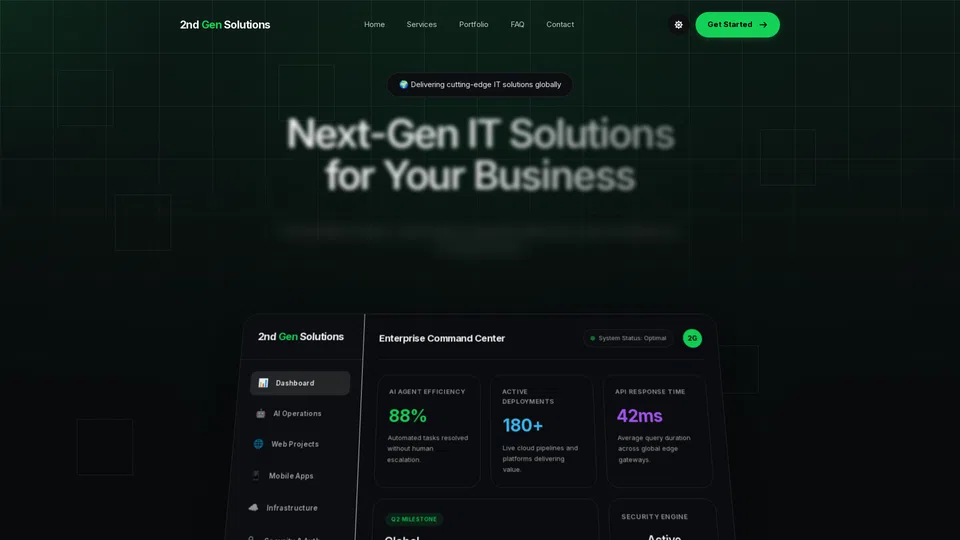 Homepage snapshot at launch