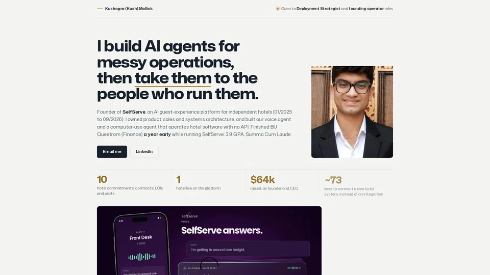 Homepage snapshot at launch