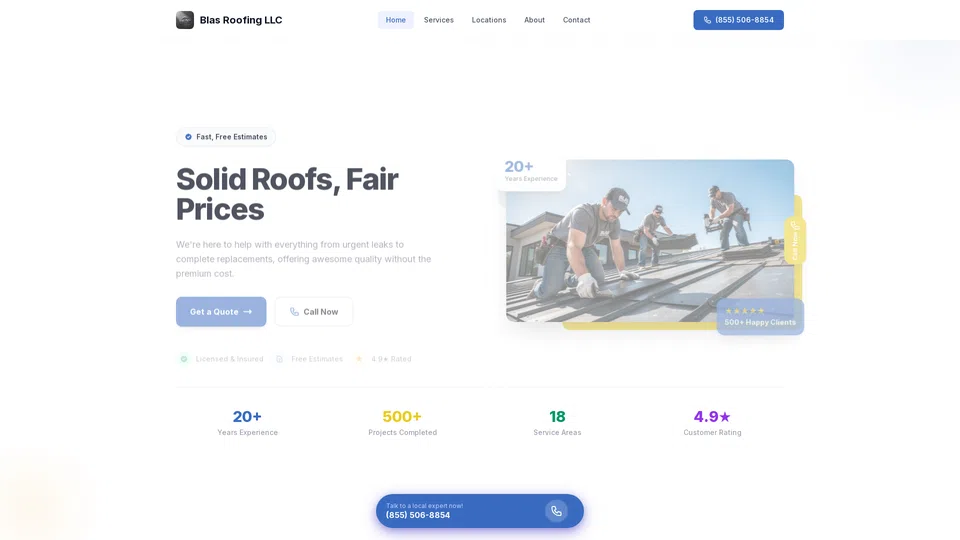 Homepage snapshot at launch