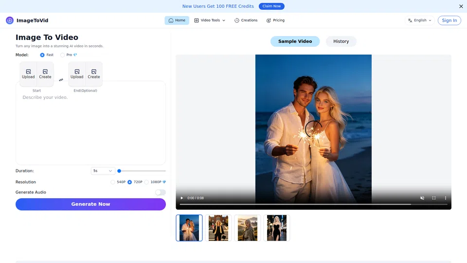 Homepage snapshot at launch