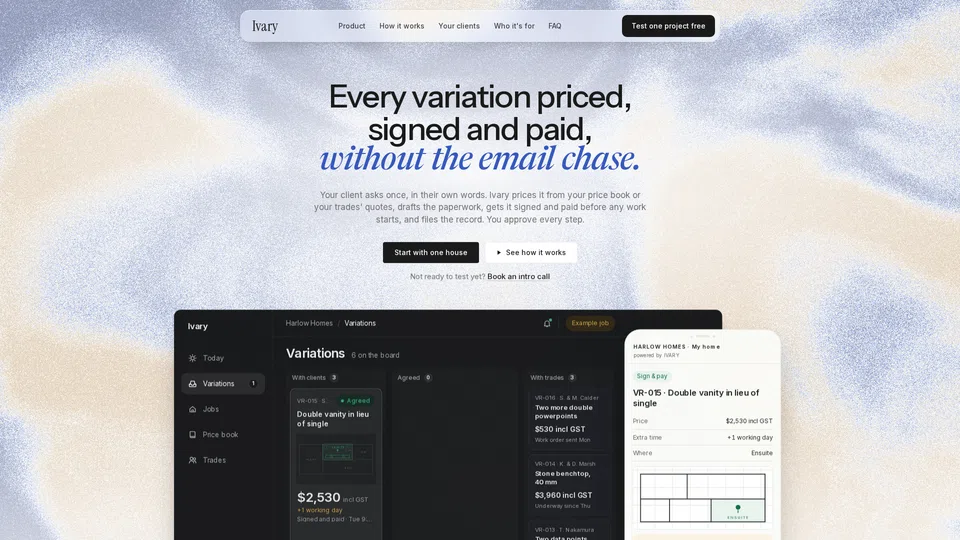 Homepage snapshot at launch