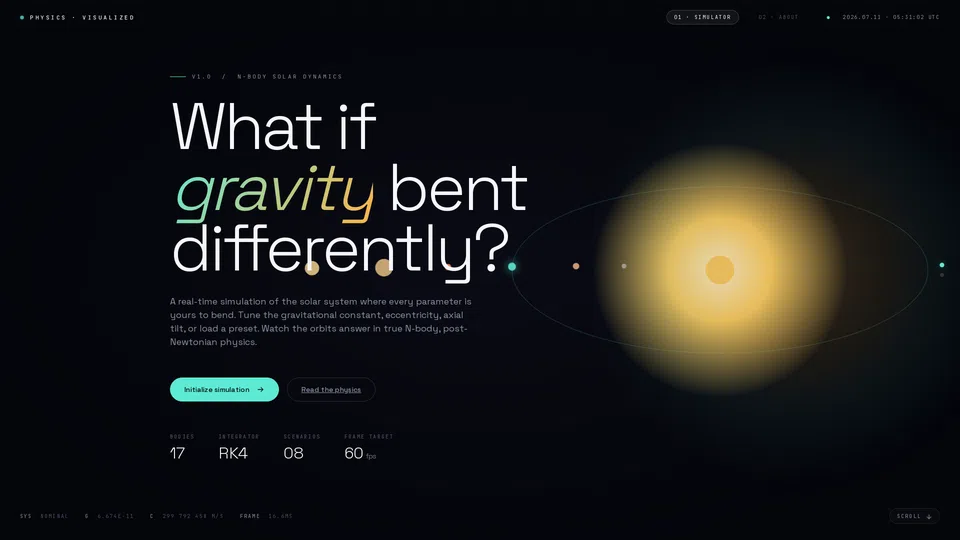 Homepage snapshot at launch