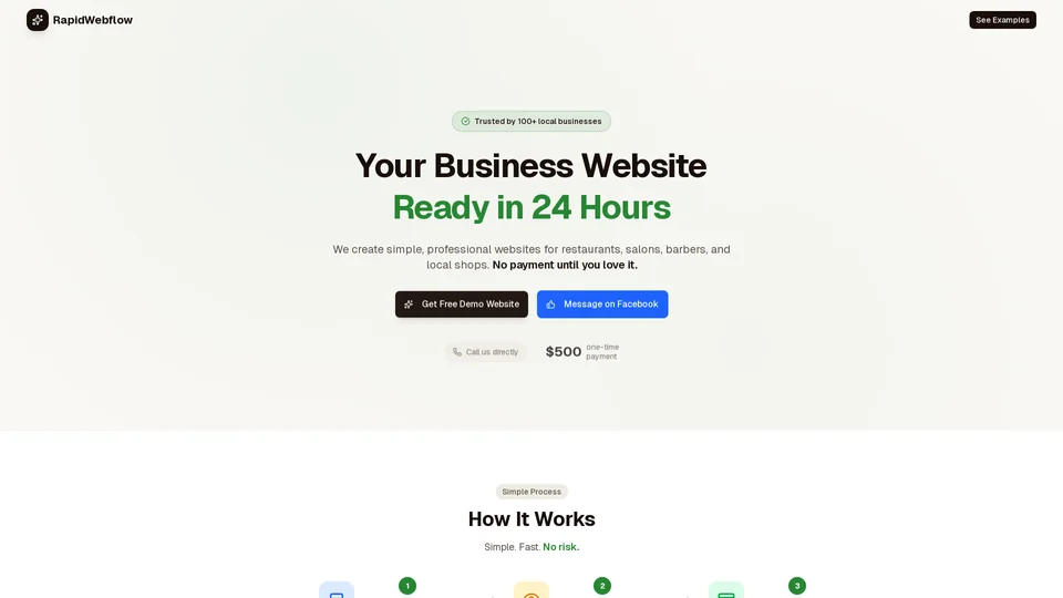 Homepage snapshot at launch