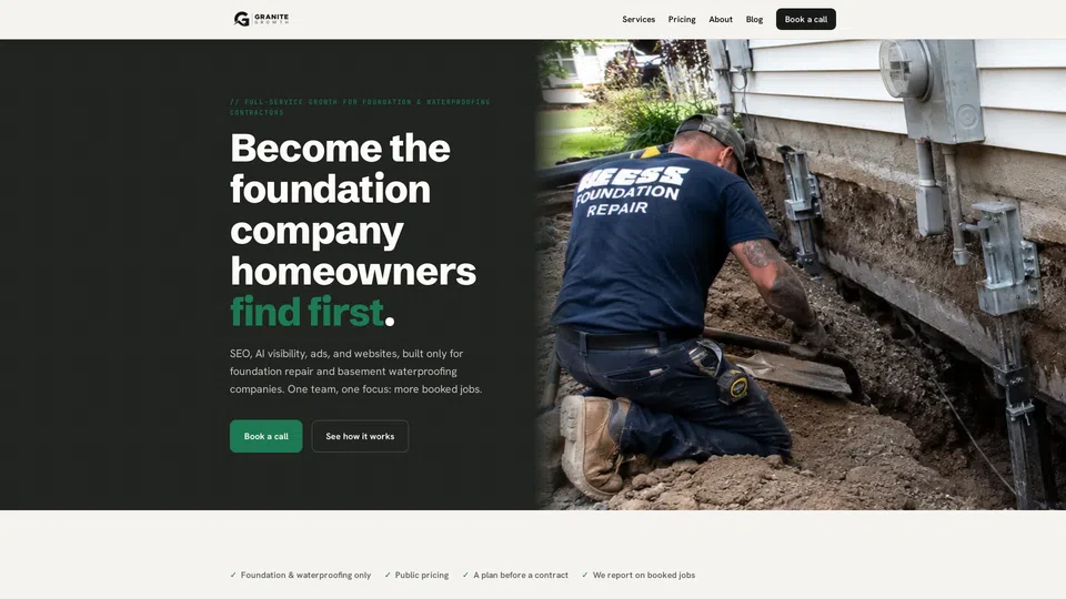 Homepage snapshot at launch