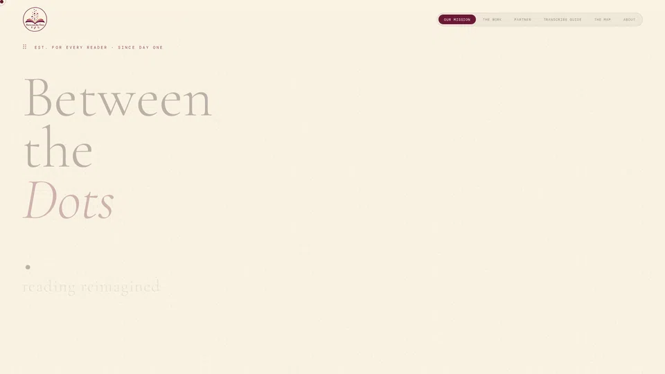 Homepage snapshot at launch
