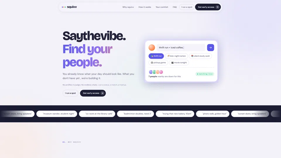 Homepage snapshot at launch