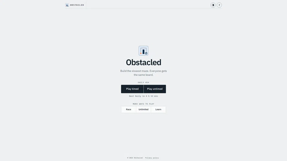 Homepage snapshot at launch