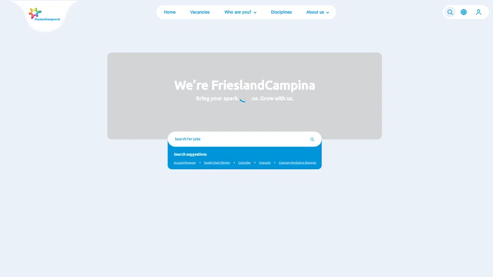 Homepage snapshot at launch