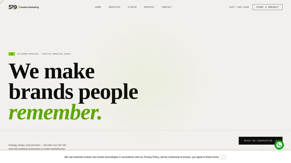 Homepage snapshot at launch