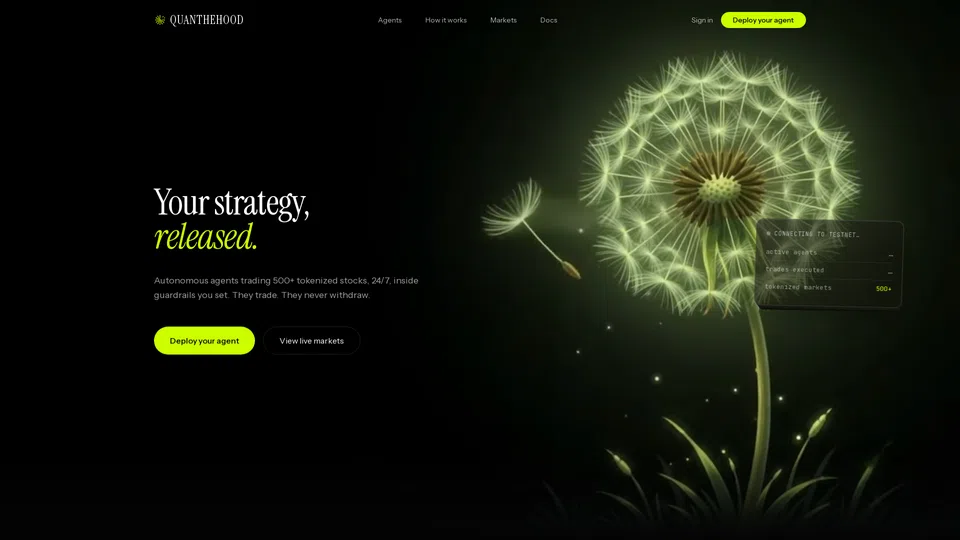 Homepage snapshot at launch