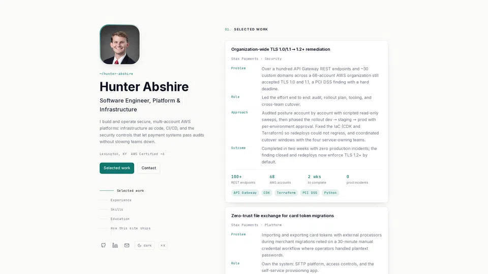 Homepage snapshot at launch
