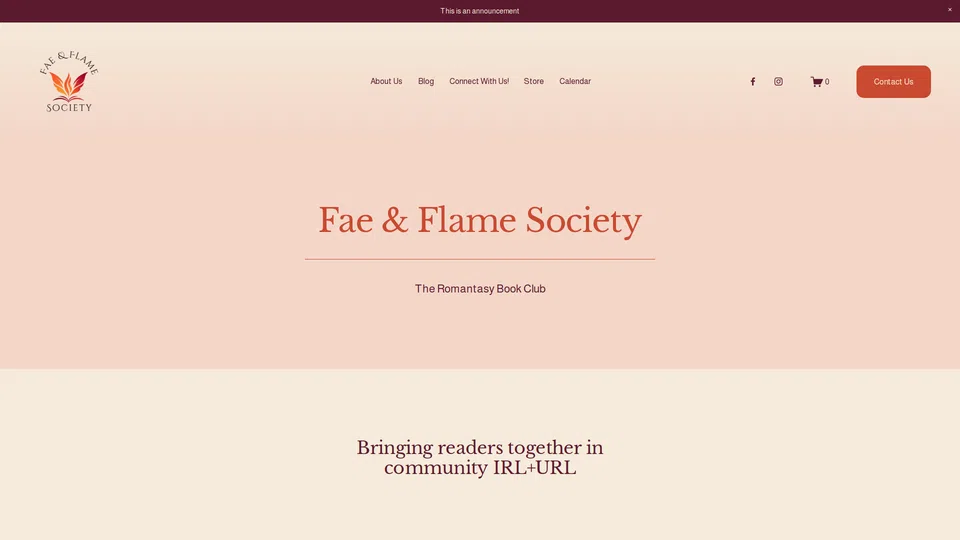 Homepage snapshot at launch