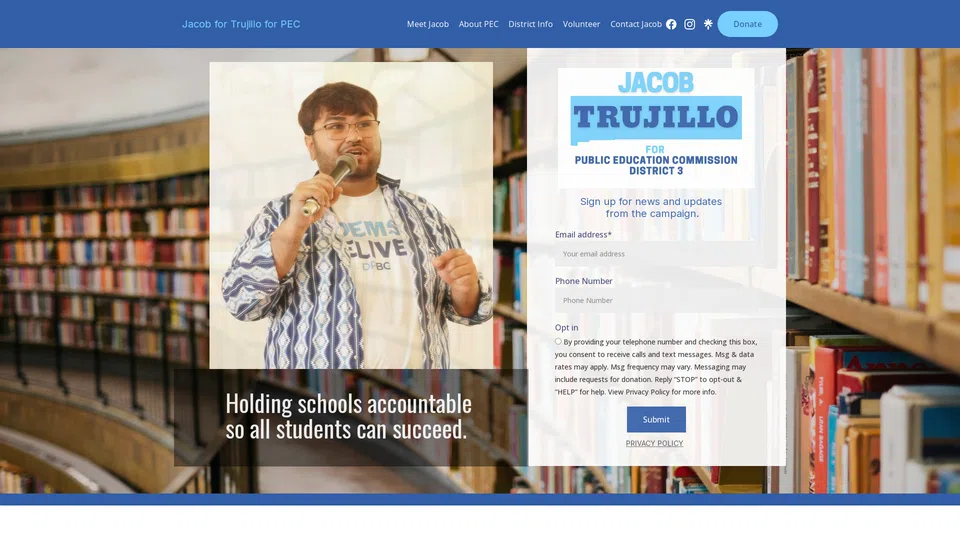 Homepage snapshot at launch