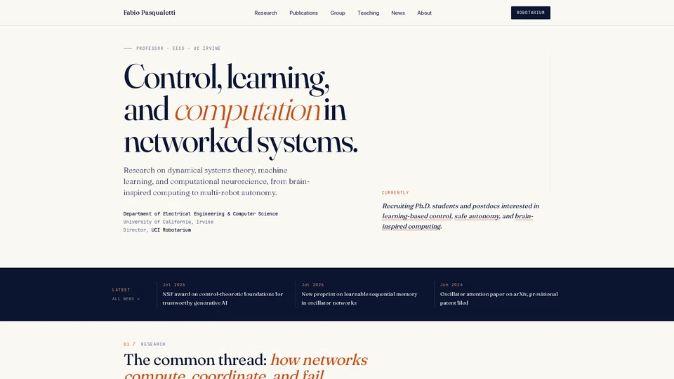 Homepage snapshot at launch