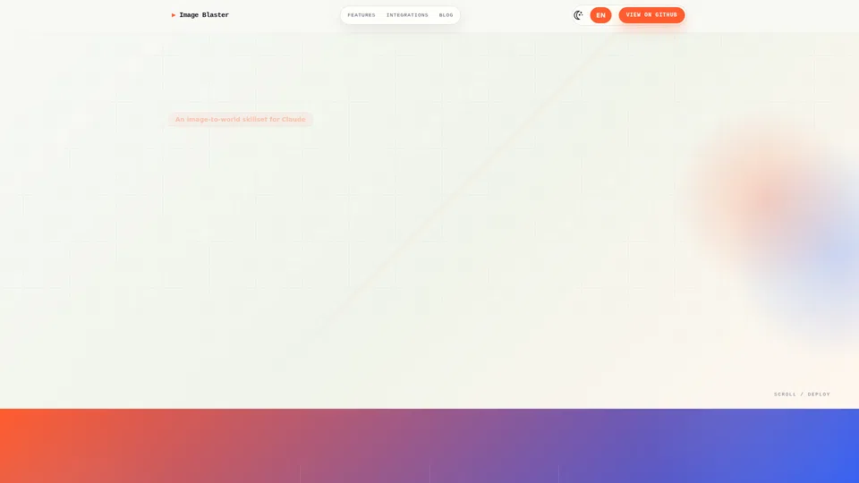 Homepage snapshot at launch