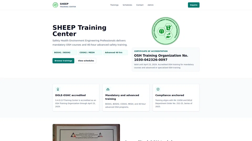 Homepage snapshot at launch