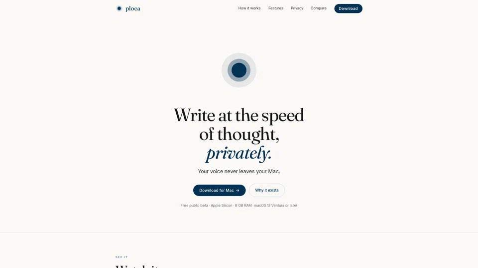 Homepage snapshot at launch