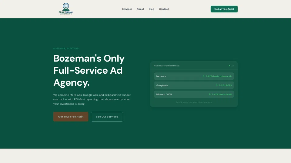Homepage snapshot at launch